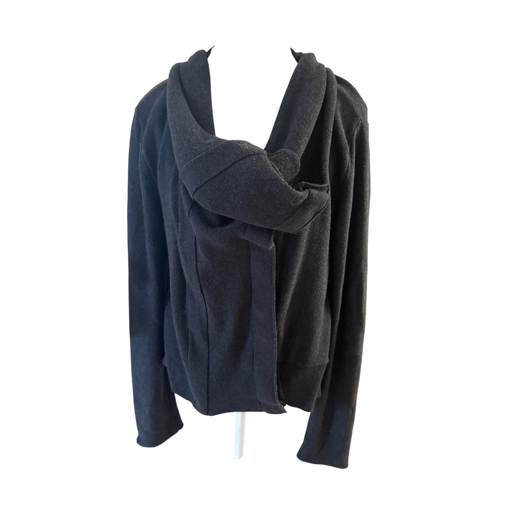 ALEMBIKA Gray Knit draped Neck Jacket Size Medium